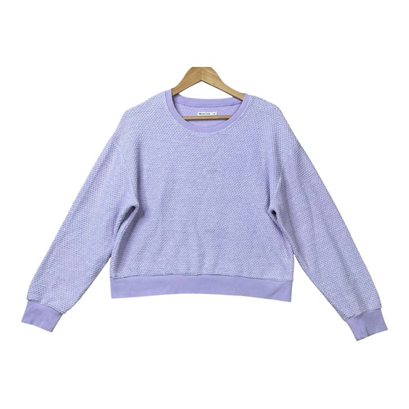 Marine Layer Women Birdseye Textured Crewneck Sweater XL Cozy Pullover Purple - Picture 1 of 10